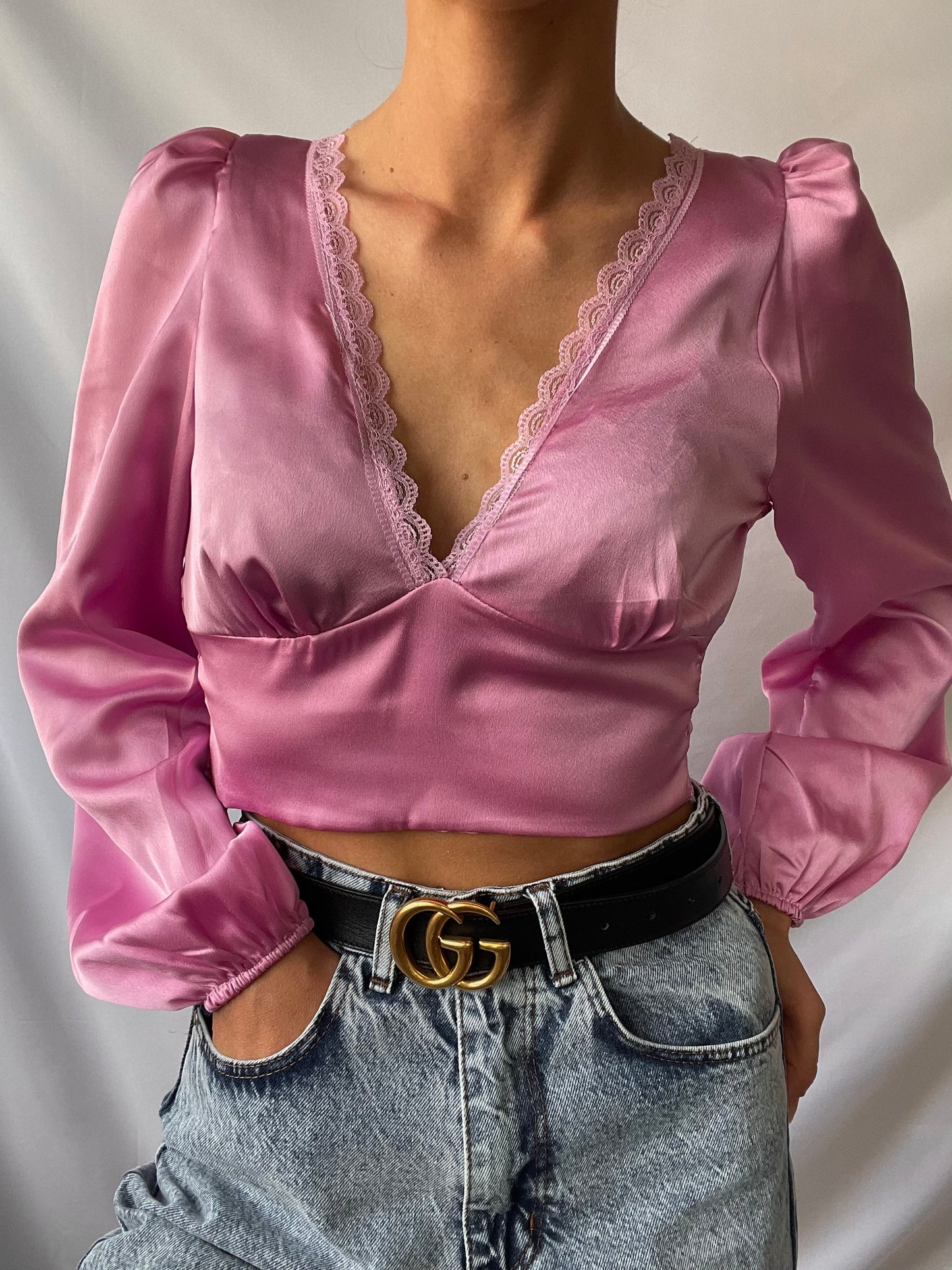 Top manches longues satin